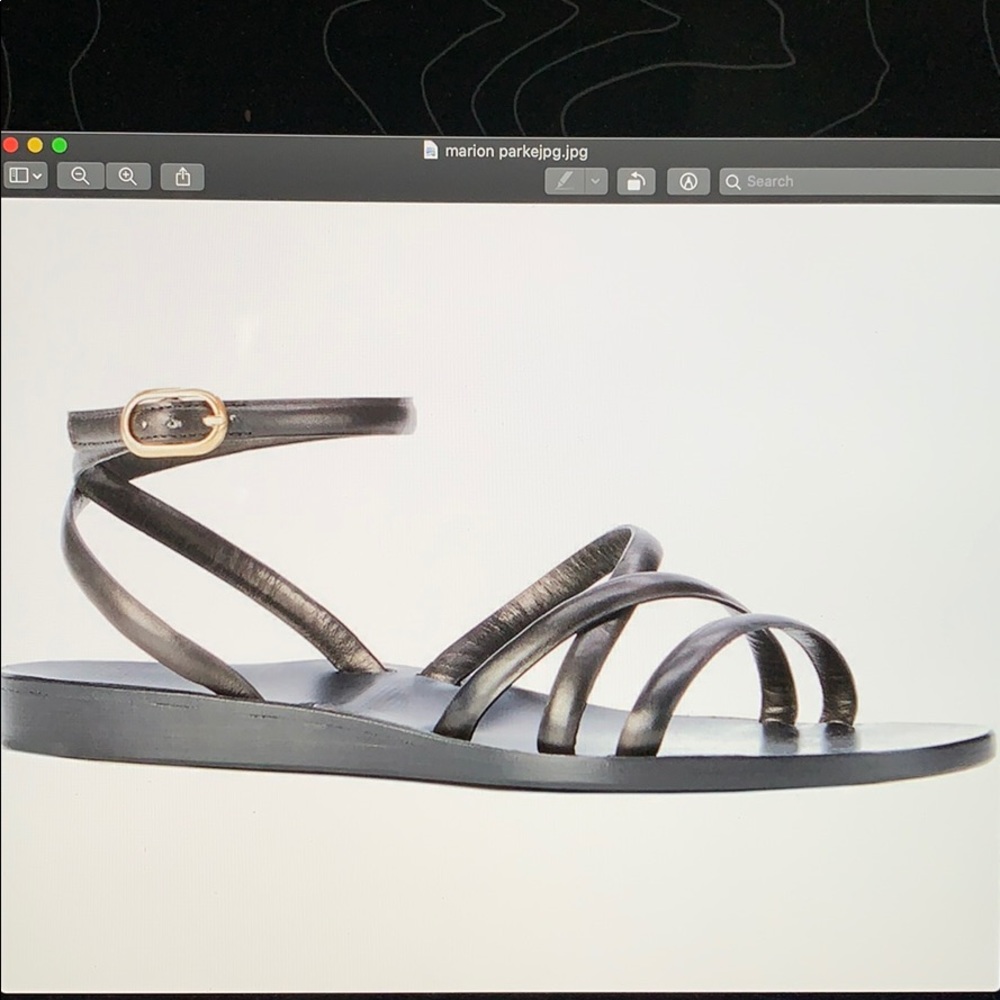 Marion Parke Jill Black Leather Sandal NEW size 6